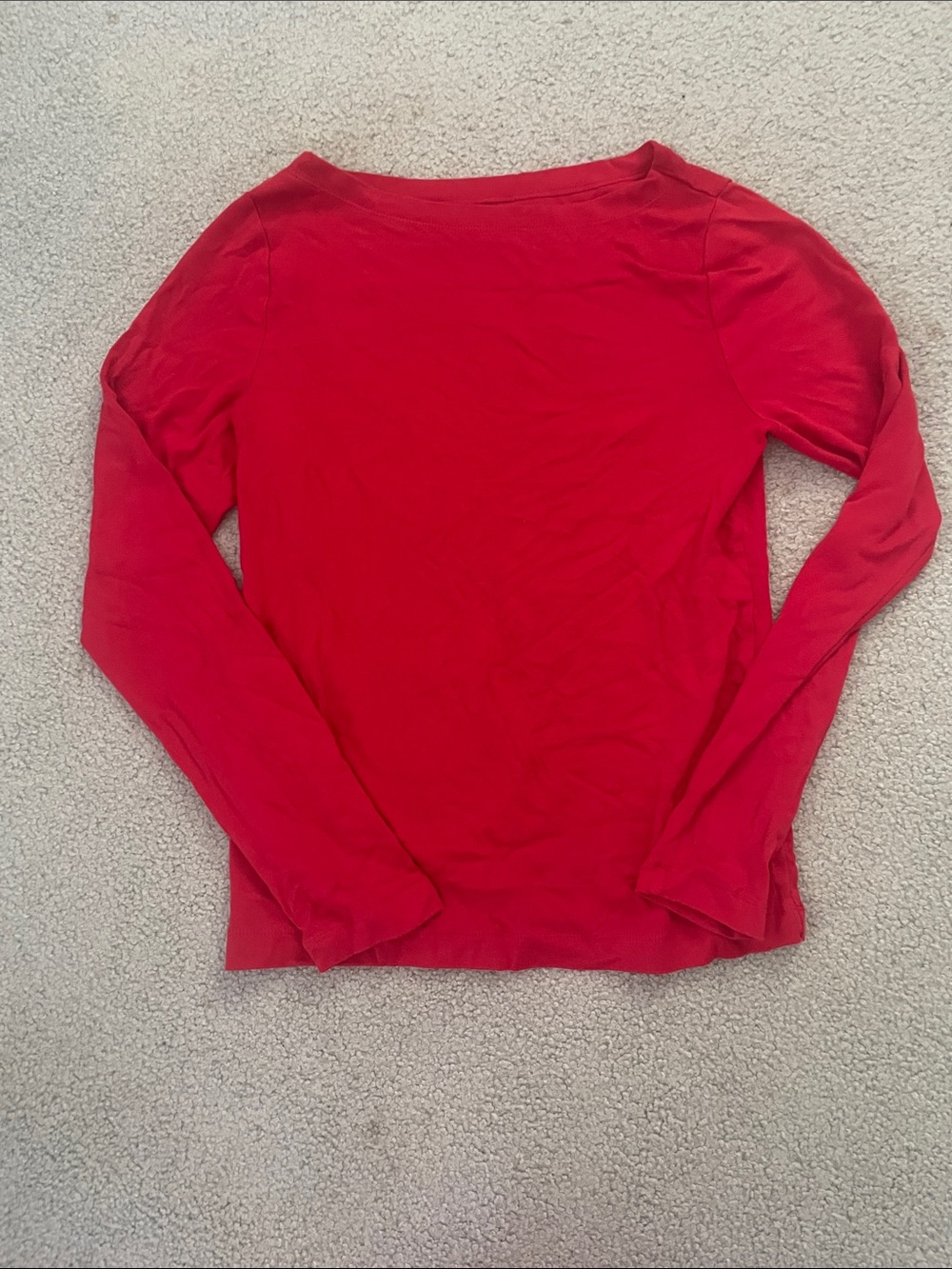 GAP Red Long-Sleeve Boatneck Knit Top